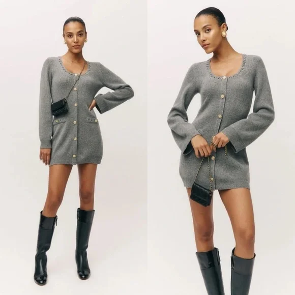 Reformation | Dresses | Reformation Priscilla Wool Gray Mini Dress S |  Poshmark